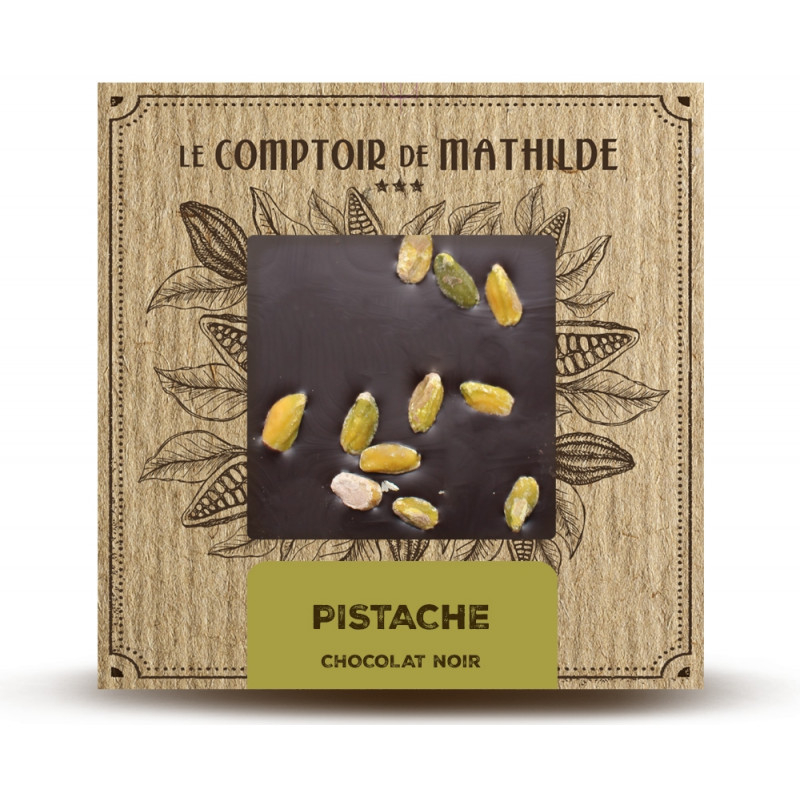 Tablette Chocolat noir Pistache LE COMPTOIR DE MATHILDE