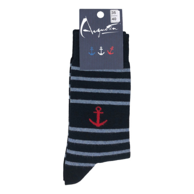Chaussettes rayées AUGUSTIN Ancre (2)