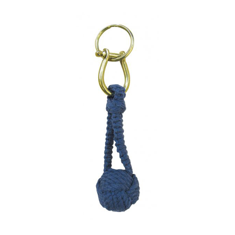 Porte-clés "Pomme de touline" uni bleu