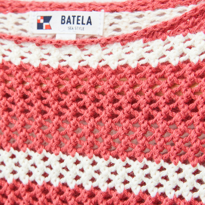 Pull maille ajourée BATELA Mineral red (5)
