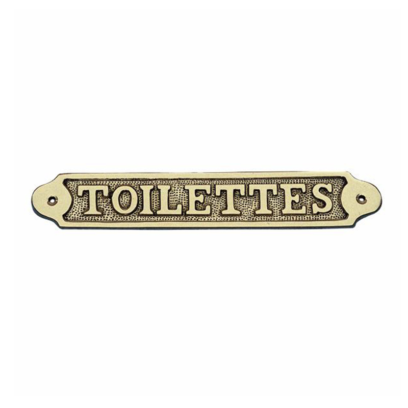 Plaque de porte laiton "Toilettes"