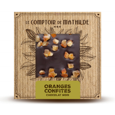 Tablette Chocolat Noir Oranges Confites LE COMPTOIR DE MATHILDE (2)