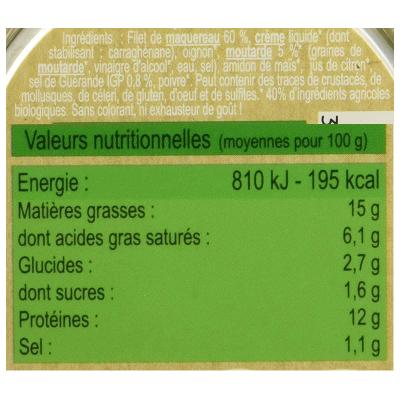 Rillettes de Maquereaux à la moutarde BIO CONSERVERIE DES SAVEURS (5)
