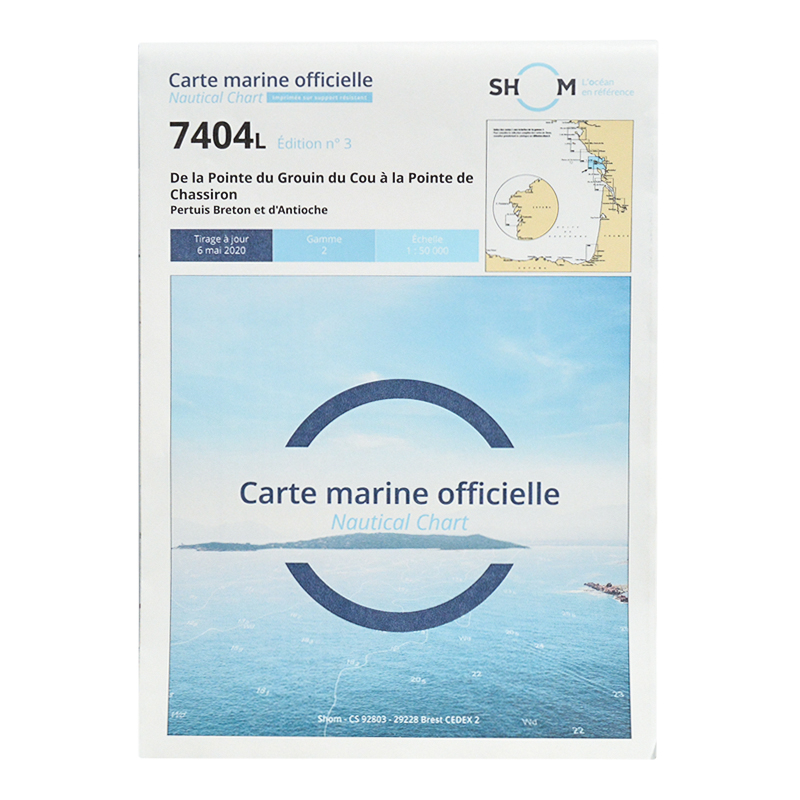 Carte marine Shom 7404L - De la Pointe du Grouine du cou à la Pointe de Chassiron